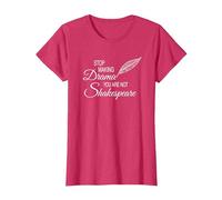Stop Making Drama You Are Not Shakespeare - Divertido Camiseta, Mujer, Rojo Jaspeado, XL
