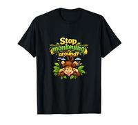 Stop Monkeying Around Merry Monkey Jungle Gráfico Camiseta