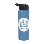 Stop My Watch Funny Runner Running Marathon Stainless Steel Insulated Water Bottle