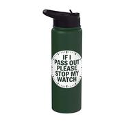 Stop My Watch Funny Runner Running Marathon Stainless Steel Insulated Water Bottle