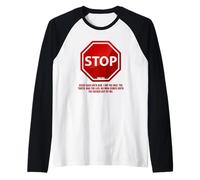Stop - No Man Comes To The Father John 14:6 Warning Sign Camiseta Manga Raglan