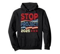 Stop Project 2025 Anti Trump Bandera de Estados Unidos Política Mujeres Hombres Sudadera con Capucha