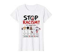 Stop Racism It's Okay to Be Asian Black Arab Normal American Camiseta gráfica económica, Mujer, Blanco, XL