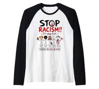 Stop Racism It's Okay to Be Asian Black Arab Normal American Camiseta Manga Raglan