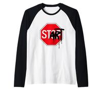 Stop Sign Start Art Design Arquitectura Moda Cool G amiseta Manga Raglan