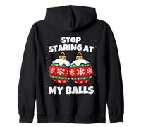 Stop Staring at My Balls Funny Christmas Party Adult Humor Sudadera con Capucha
