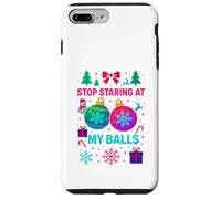Stop Starring At My Balls -Meme Navideño Divertido con Bolas Carcasa para iPhone 7 Plus/8 Plus