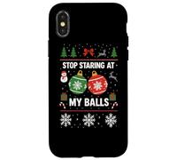 Stop Starring At My Balls -Meme Navideño Divertido con Bolas Carcasa para iPhone X/XS