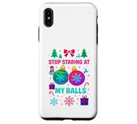 Stop Starring At My Balls -Meme Navideño Divertido con Bolas Carcasa para iPhone XS MAX