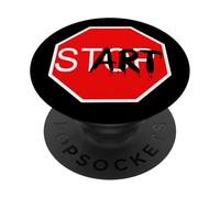 Stop Start Graffiti Design Statement Motivation Gym PopSockets PopGrip Adhesivo