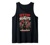Stop The Robots AI Resistance Reclamar Future Rebel Camiseta sin Mangas