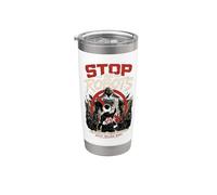 Stop The Robots AI Resistance Reclamar Future Rebel Vaso térmico de acero inoxidable de doble pared