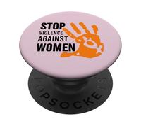 Stop Violence Against - Camiseta para Mujer PopSockets PopGrip Adhesivo