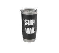 STOP WAR - NO WAR - PEACE Vaso térmico de acero inoxidable de doble pared