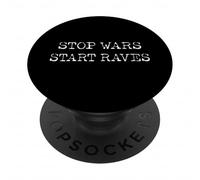 Stop Wars Start Raves | Música House Divertida PopSockets PopGrip Adhesivo