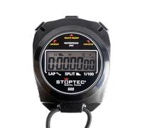 Stoptec 505 - Cronómetro con pantalla grande de 1 línea, mecanismo de puntos de presión, pantalla y sonido encendido y apagado, resistente al polvo y al agua (IP67)
