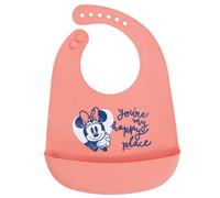 STOR Babero de Silicona Mickey Mouse Disney Baby - Flexible Impermeable con Recogemigas - Ajustable para Bebés y Niños - Fácil Limpieza