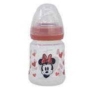 BIBERON CUELLO ANCHO 150 ML TETINA SILICONA 3 POSICIONES MINNIE MOUSE HEART FULL