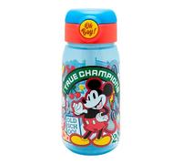 Botella de agua infantil de plástico de 510 ml con tapón y pajita de Mickey
