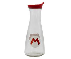 Stor Botella de agua de cristal de 1 litro - jarra con tapa de Super Mario
