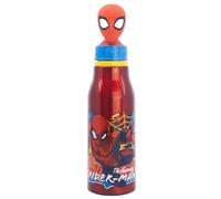 Stor Botella de Agua Infantil de Aluminio Spider-Man 690ml con Figura 3D en el Tapon, Ideal para Colegio y Deporte