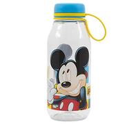 Stor Botella de agua infantil de Ecozen de 460 ml con tapón con colgador de Mickey Mouse