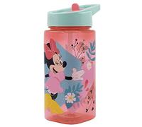 Stor Botella de agua reutilizable cuadrada con pajita incorporada de 530 ml de Minnie Mouse