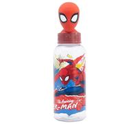 Stor Botella de Agua Reutilizable Spider-Man 560ml Tritan con Figurita 3D en Tapón - Botella Infantil Libre de BPA para Niños y Niñas