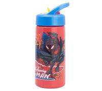 Stor Botella Deportiva Spider-Man con Pajita y Asa 410ml - Infantil Libre de BPA para Colegio Deporte y Excursiones