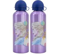 Stor Botella infantil Disney Frozen de aluminio de 530 ml, con boquilla y tapón de seguridad, lavable y reutilizable (Paquete de 2)