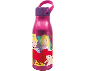 Stor Botella Original De Aluminio Disney Princess De 760 Ml Para Niños Con Tapón Con Asa De Silicona Y Tapa Con Gancho.