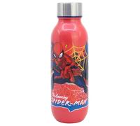 Botella de agua reutilizable infantil de plástico con tapón de acero y capacidad de 640 ml de Spiderman