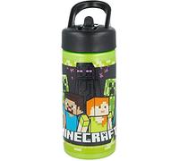 Botella de agua deportiva con pajita y asa incorporada de 410 ml de Minecraft
