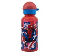 Botella de agua reutilizable infantil de plástico con tapa y capacidad de 370 ml de Spider-man