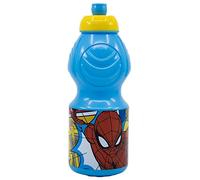 Botella de agua de plástico infantil con cierre anti goteo de 400 ml de Spider-man