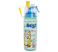 Botella de agua de plástico infantil con boquilla para beber y botón de pulverizar de 575 ml de Bluey