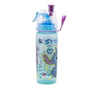 Botella de agua de plástico infantil con boquilla para beber y botón de pulverizar de 575 ml de Stitch