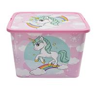Stor Caja de almacenaje con Cierre de Click de 23 litros de Unicornios y Arco Iris