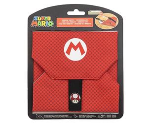 Stor Caja de Aperitivos Infantil Super Mario Bross sin BPA, Reutilizable, Lavable a máquina, Convertible en un Mantel con Cierre de Velcro.