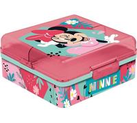 STOR Caja para Sándwiches Y Compartimentos, Modelo Cuadrado Minnie, Multicolor