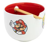Cuenco de cerámica para ramen con palillos en caja de regalo Super Mario