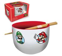 Cuenco de cerámica para ramen con palillos en caja de regalo Super Mario