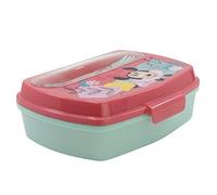 Fiambrera rectangular para el almuerzo infantil con cubiertos de Minnie Mouse