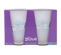 Juego de 2 Vasos de Agua de Cristal de 490 ml de Stitch