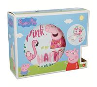 Stor - Juego de 3 piezas de cerámica (bowl, plato de postre, taza), diseño de Peppa Pig y flamenco rosa