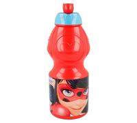 Stor - Lady Bug Miraculous-Lady Bug Botella cantimplora Sport plastico 400ml ( 86932), Color Rojo, 18 x 6 cm
