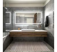 STOR PLANET | Alfombra Bambú Natural, Alfombra Moderna Efecto Tarima sin Ribete, Alfombras Bambú Antideslizantes para Salón, Pasillo, Baño. Alfombras Grandes hasta 2,4m | Etnic Blanco Gris, 80x150cm