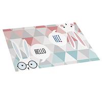 STOR Planet Alfombra vínílica Estampada Frases, Alfombra Vinilo Infantil, Estampado Hello, 45 x 75 x 0,35 cm