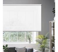 STOR PLANET | Estor Enrollable Translúcido Calm, Acabados Metálicos Premium, Persianas Enrollables Interior para Ventanas y Puertas. Estores de Cocina, salón, Dormitorio | Blanco Nieve, 80x250cm