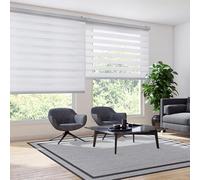 STOR PLANET | Estores Noche y Día PLATINUM, Estores Enrollables Premium, Acabados en Aluminio, Estores Cocina, Salón, Dormitorio. Persianas enrollables de Máxima Calidad y Doble Tela| Blanco 160x250cm